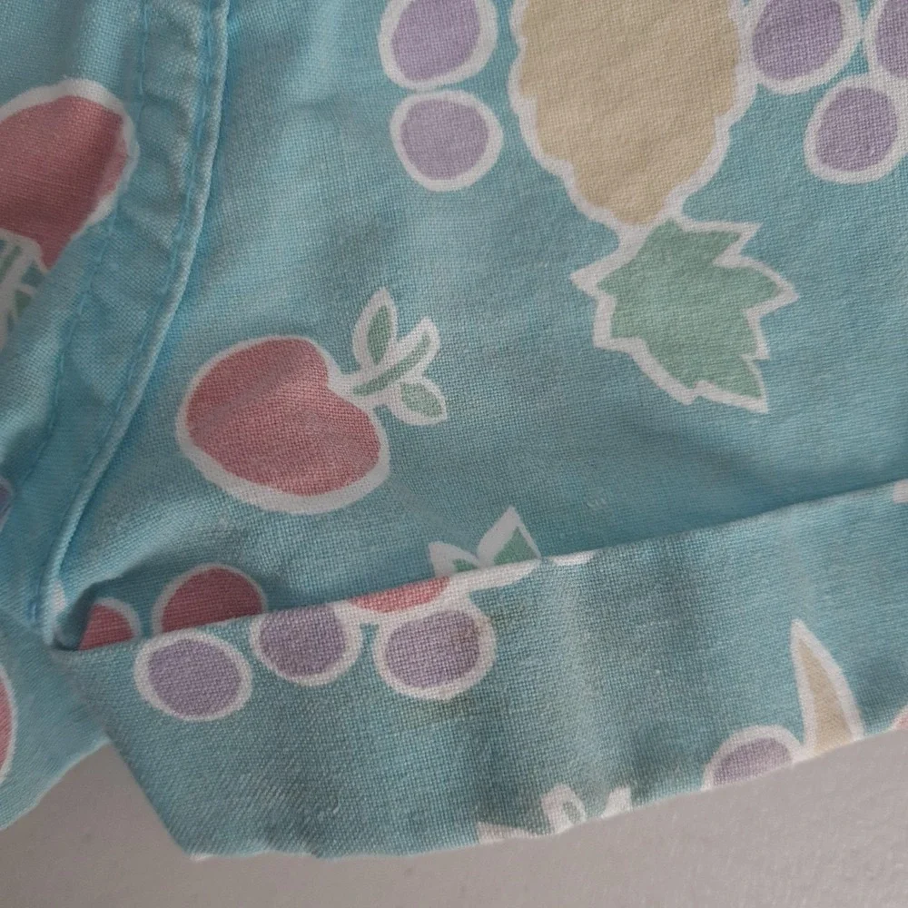 Vintage OshKosh Bgosh Shortalls Girls 5 Blue Pastel Fruit Print Vestbak USA 90s
